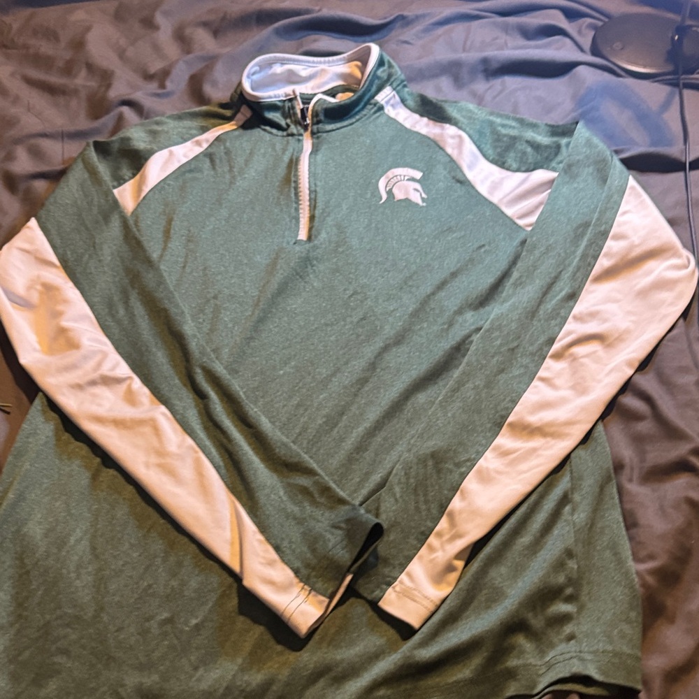 Michigan State Spartans quarter zip up. Men’s‎ medium but unisex colosseum brand - Picture 2 of 6